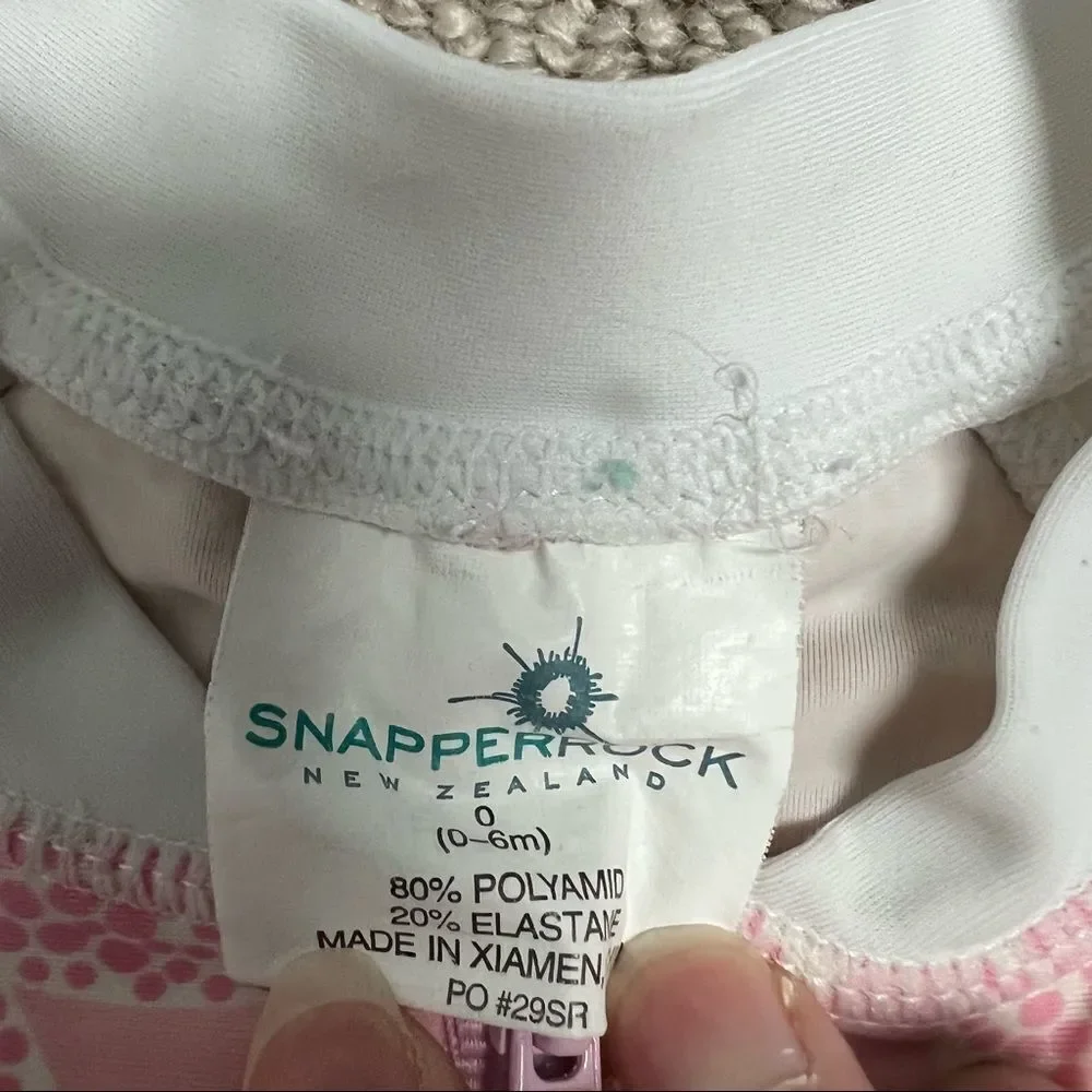 Snapper Rock Patterned Short Sleeve One Piece Zip Girl’s Rashguard - 0-6 months